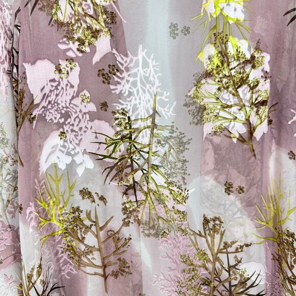 Mon Cheri Bridal Silk Kimono Size S Burnout Floral Beaded Fairy Dust Rose Pink - Picture 8 of 11